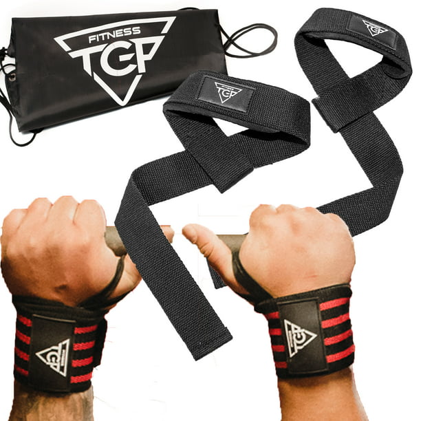 Padded Weight Lifting Gym Training Workout Wrist Support Bandages Bar Straps